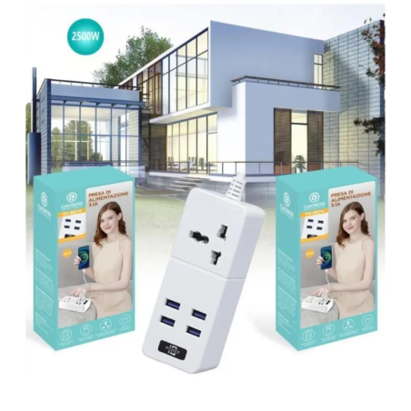 Multiprise USB portable CIAOBOSI TX-9674 2500W, 3.1A, 110-250V