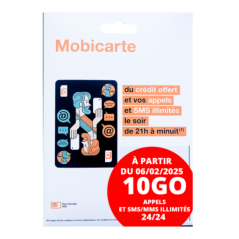 Carte SIM Prépayée Orange Mobicarte illimités + 10 Go d’Internet sans