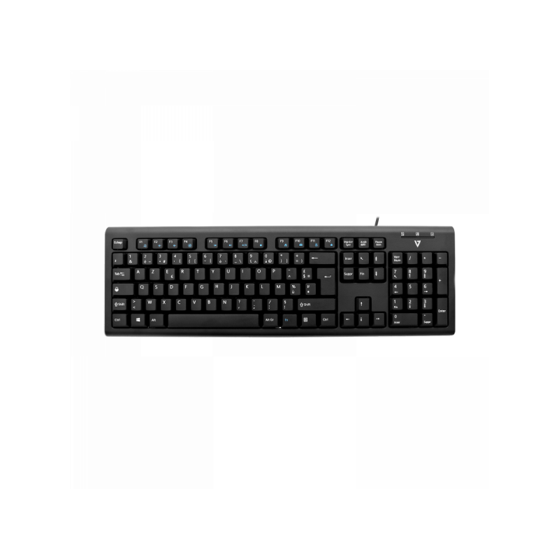 Clavier filaire V7 USB avec adaptateur PS/2 – Français AZERTY Noir