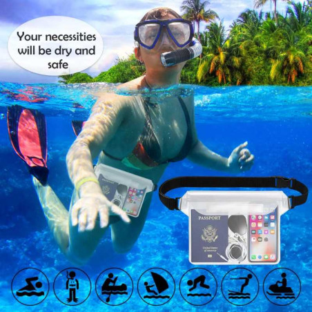 Grande Pochette Etanche pour Téléphone Portable Transparent - Audio Re