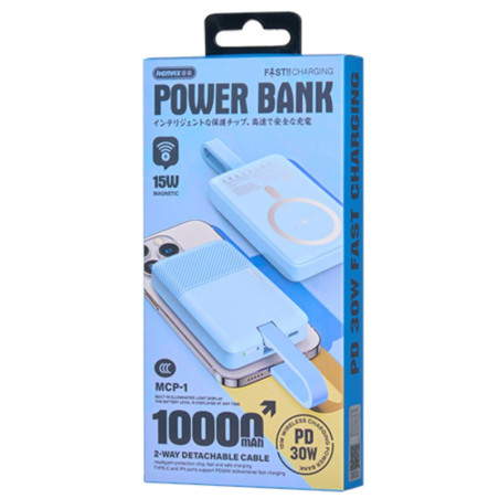 Magnetic Power Bank REMAX MCP-1 – 10,000 mAh PD 30W Blue