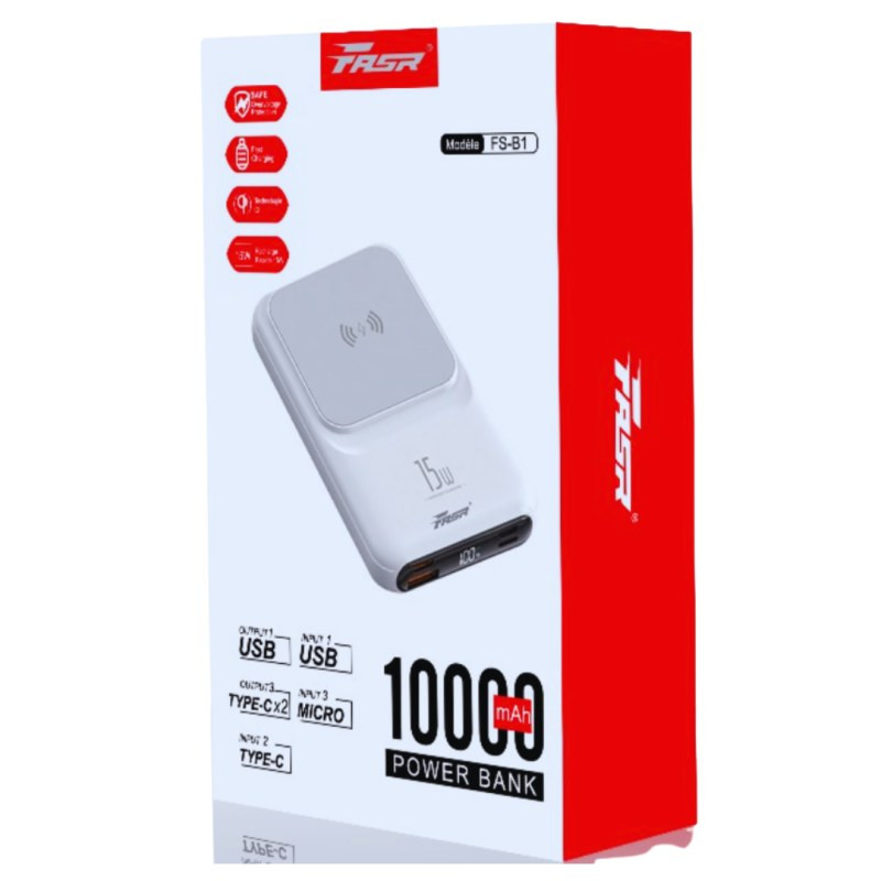 Batterie externe magnétique FASR FS-B1 – 10 000 mAh 3 câbles intégrés Batterie externe magnétique FASR FS-B1 – 10 000 mAh 3 câbles intégrés