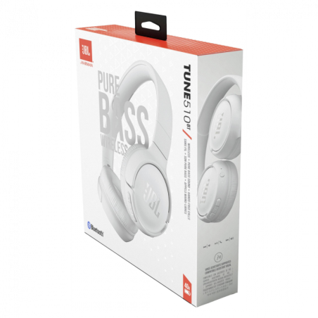 Casque Bluetooth JBL Tune 510BT - JBLT510BTWHT - Blanc - Alimentation