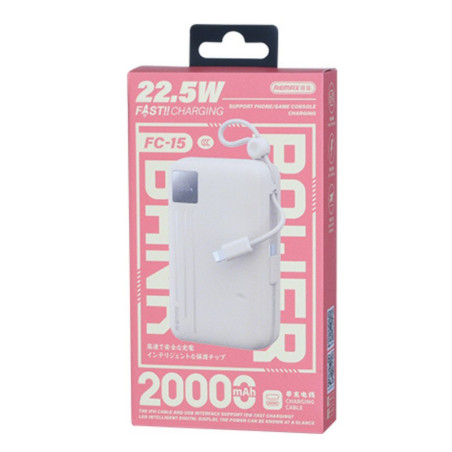Batterie externe REMAX FC-15 – 20 000 mAh 22,5 W Blanc