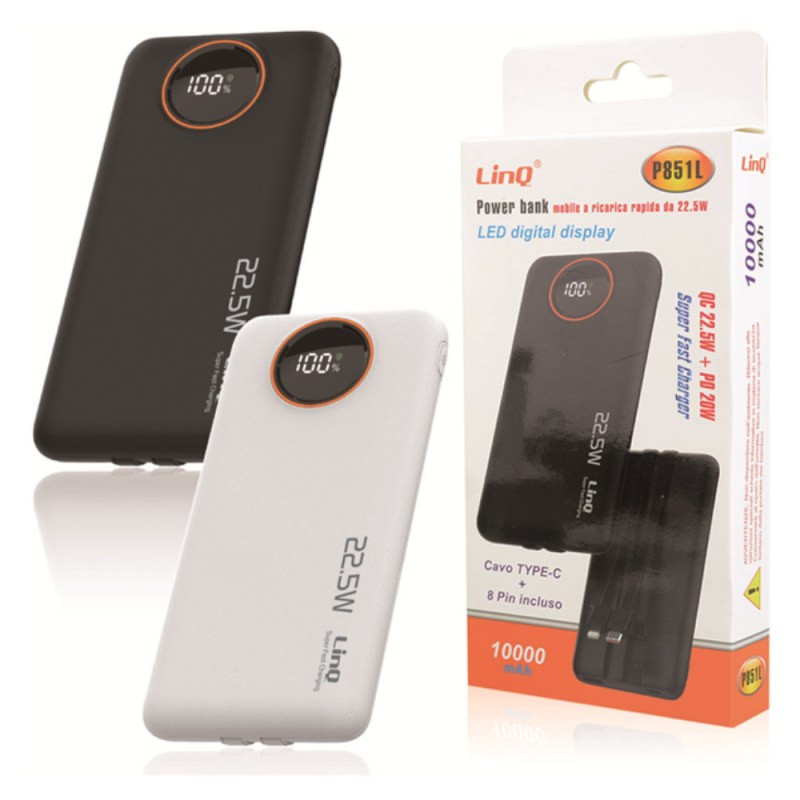 Power Bank LinQ P851L – 10000mAh 22.5W Black