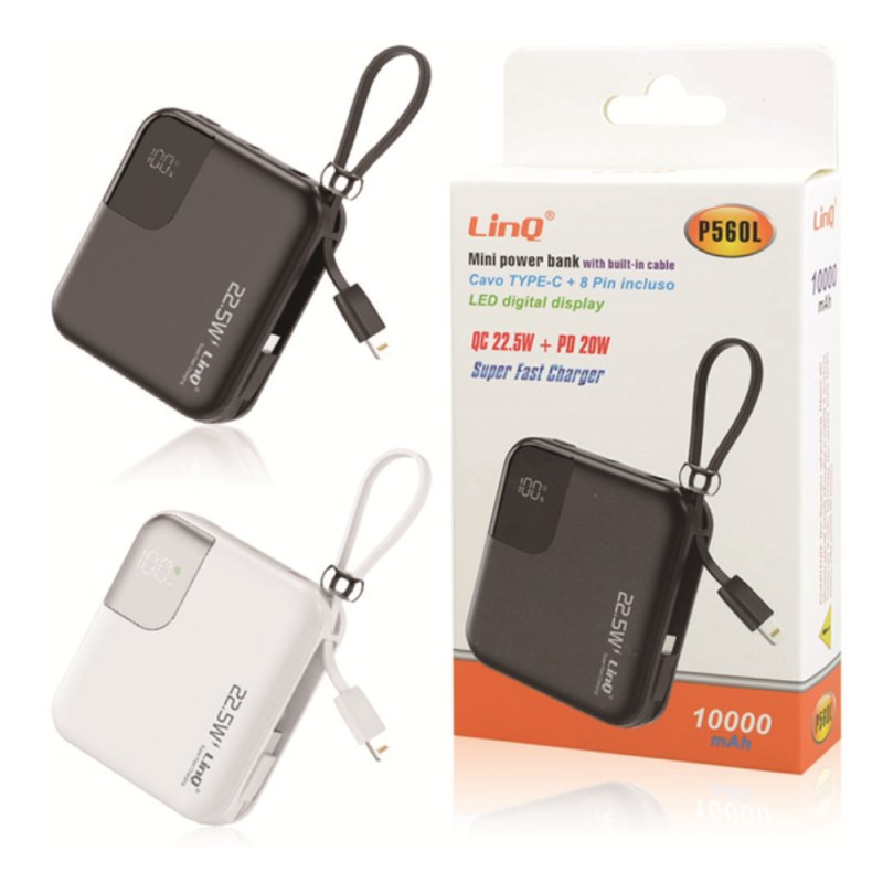 Batterie externe LinQ P560L – 10 000 mAh 22,5 W Noir
