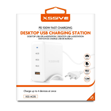 Fast PD GaN Charger Xssive XSS-AC85 – 100W White