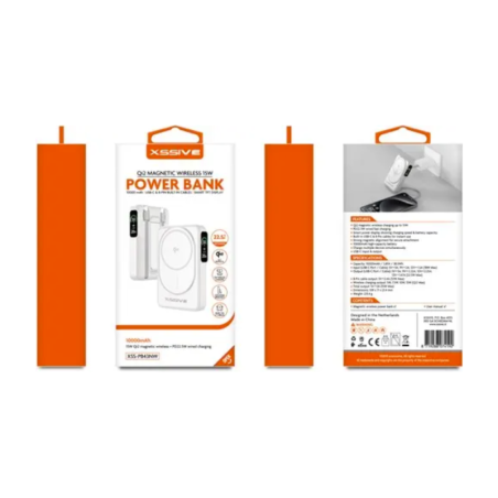 Batterie externe Xssive XSS-PB43NW – Qi2 magnétique 10 000 mAh Blanc avec câble