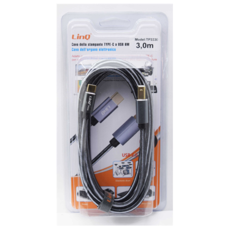 Câble imprimante/organiseur USB-C vers USB - 3M - LinQ TP333
