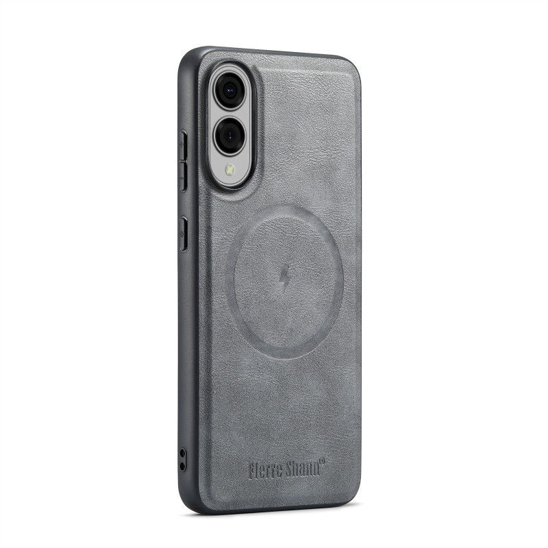 Coque De Protection En Cuir Avec Magsafe Pour Samsung - Gris Coque De Protection En Cuir Avec Magsafe Pour Samsung - Gris