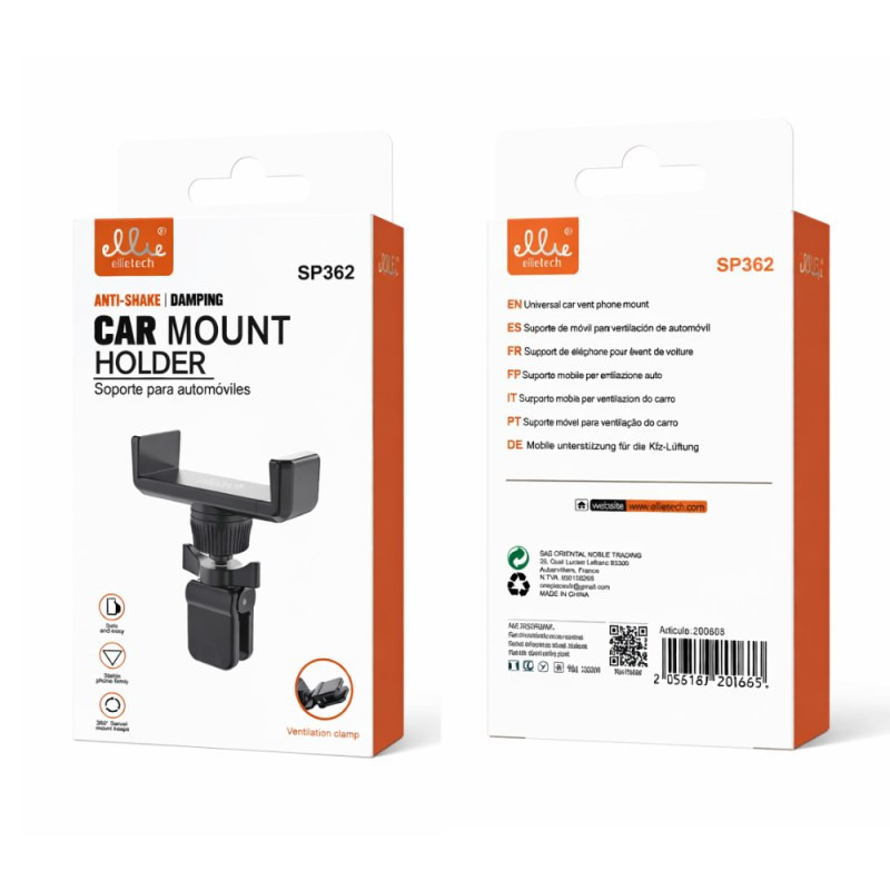 Support voiture Ellietech SP362 – Noir