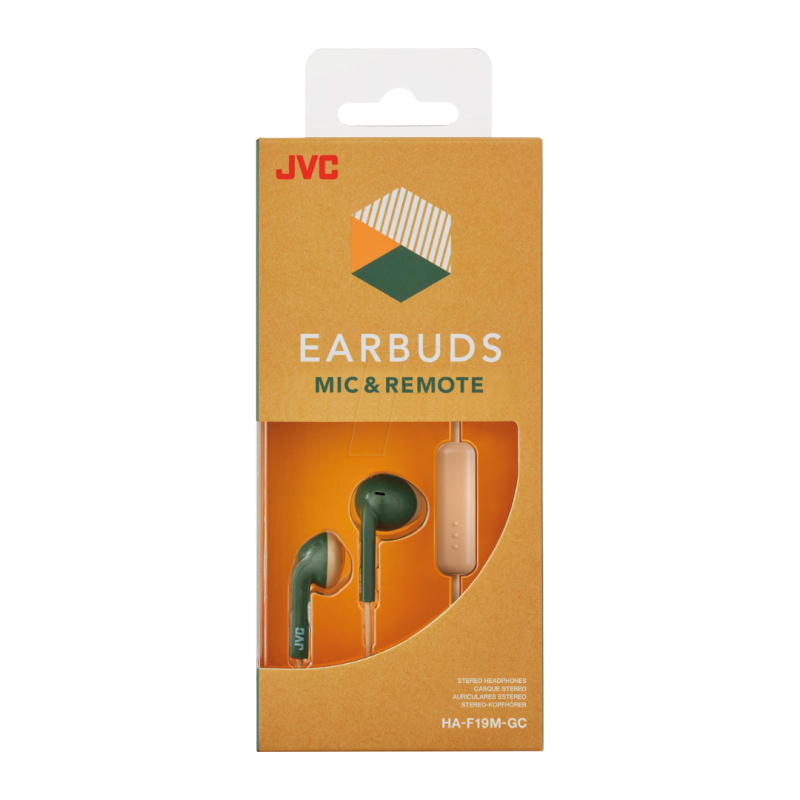 Wired Earphones JVC HA-F19M-GC – Khaki and Beige Wired Earphones JVC HA-F19M-GC – Khaki and Beige