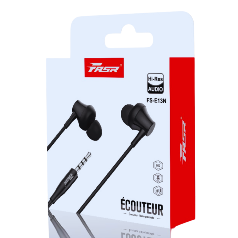 Wired Jack Earphones FASR E13N – Black