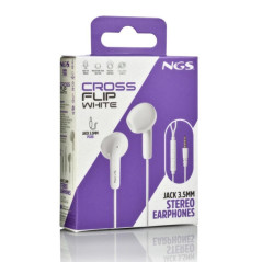 NGS Cross Flip Earphones 3.5mm Jack White | Smarty