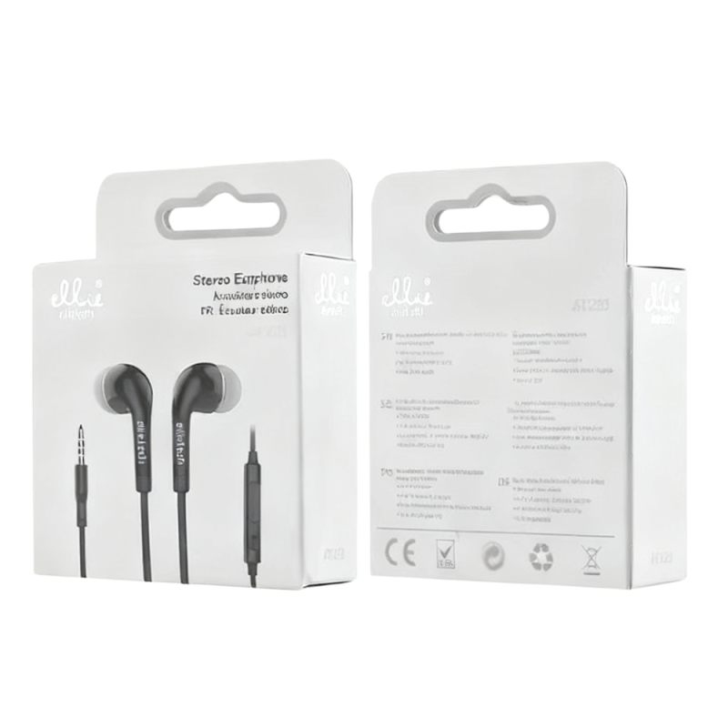 Stereo Earphones Ellietech AT228 – 3.5mm Jack Black