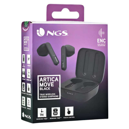 Écouteurs Bluetooth NGS Artica Move Black, Une Paires Intra-Auriculair