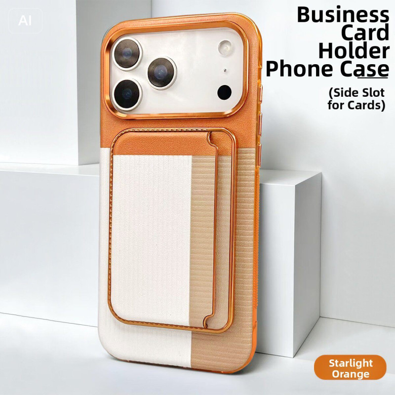 Protective Case ECO for iPhone – PC, magnetic card holder, side access, yellow Protective Case ECO for iPhone – PC, magnetic card holder, side access, yellow