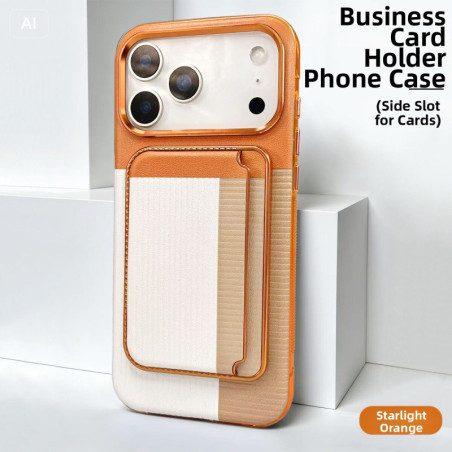 Protective Case ECO for iPhone – PC, magnetic card holder, side access, yellow