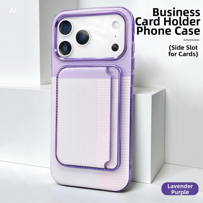 Coque de protection ECO pour iPhone – PC, porte-cartes magnétique, insertion latérale, violet