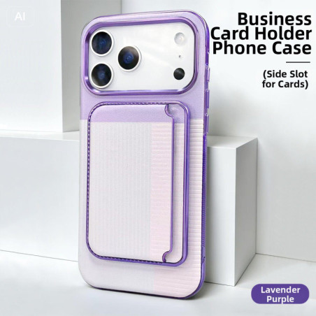 Coque de protection ECO pour iPhone – PC, porte-cartes magnétique, insertion latérale, violet