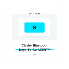 Clavier Bluetooth Logitech Keys-To-Go Français AZERTY - Noir | Smarty Paris