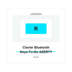 Clavier Bluetooth Logitech Keys-To-Go Français AZERTY - Rose | Smarty Paris