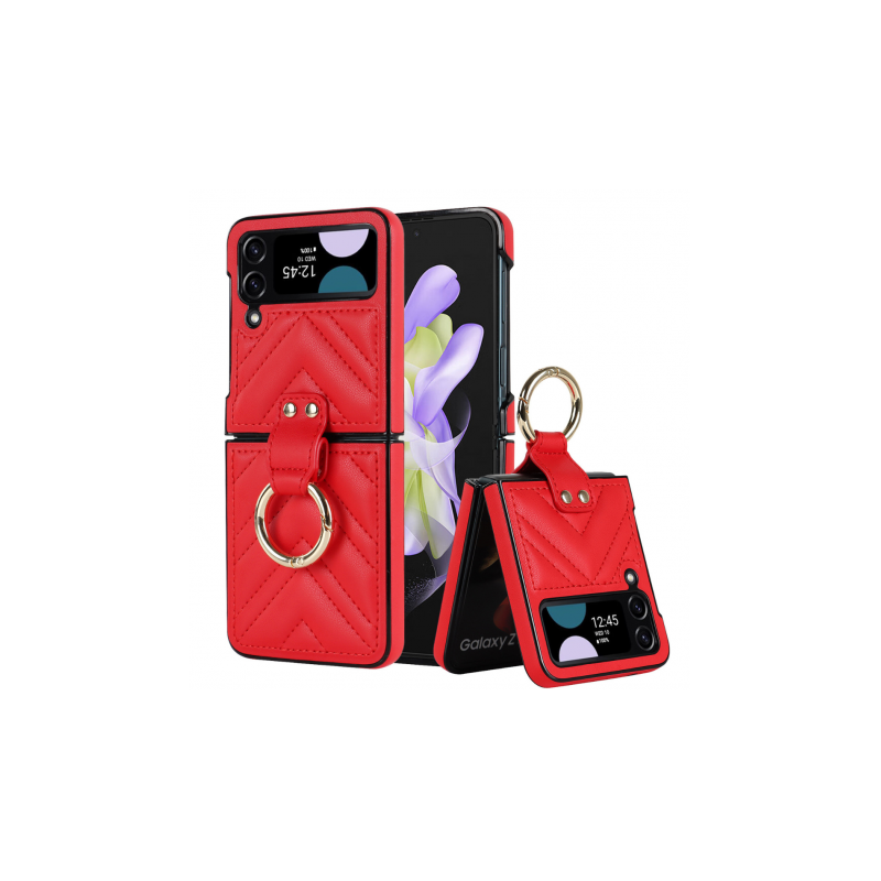 Coque Protection - Samsung Galazy Z Flip - Rouge Effet Matelassé Coque Protection - Samsung Galazy Z Flip - Rouge Effet Matelassé
