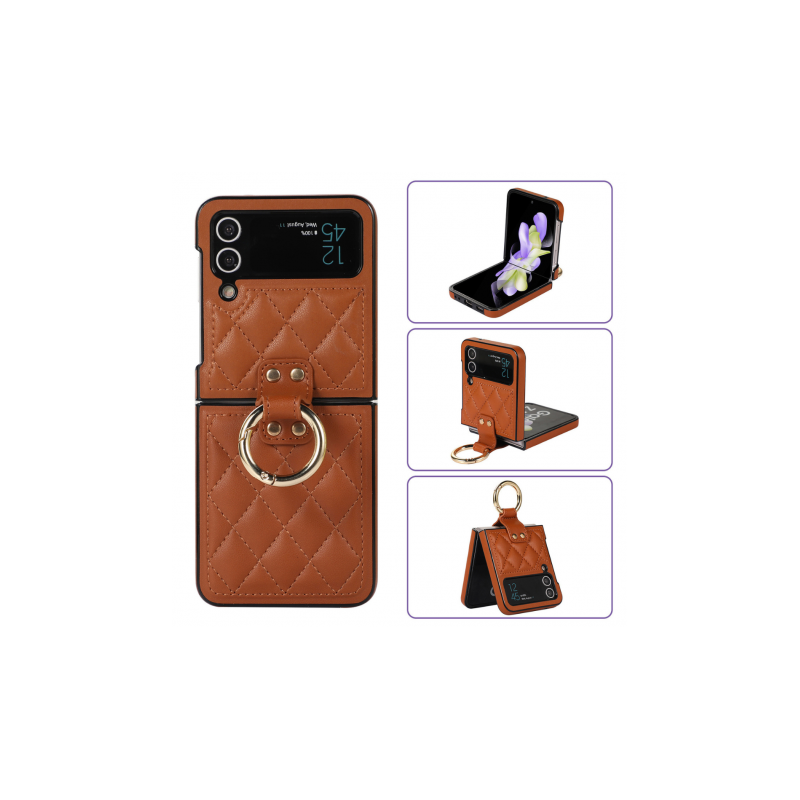 Coque Protection - Samsung Galazy Z Flip - Marron Effet Matelassé Coque Protection - Samsung Galazy Z Flip - Marron Effet Matelassé