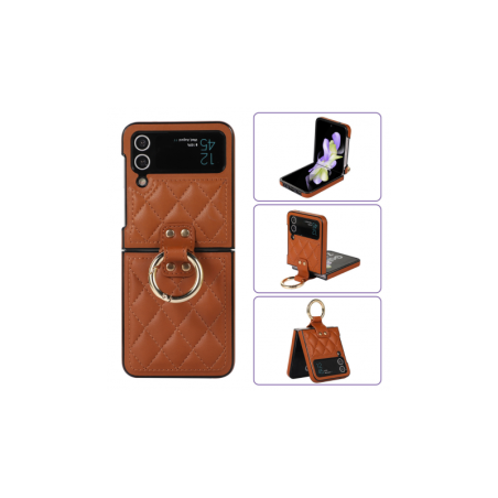 Coque Protection - Samsung Galazy Z Flip - Marron Effet Matelassé
