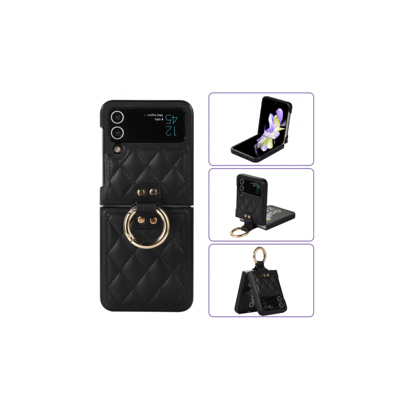 Coque de protection ECO – Samsung Galaxy Z Flip Noir effet matelassé Coque de protection ECO – Samsung Galaxy Z Flip Noir effet matelassé