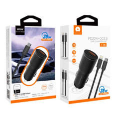 Chargeur Allume-Cigare 18W USB + 20W USB-C avec Câble Lightn