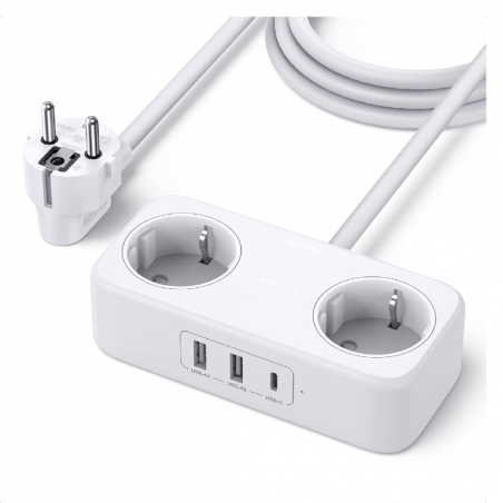Multiprise avec Port 1 USB-C / 2 USB-A UGREEN - 30W - Alimen