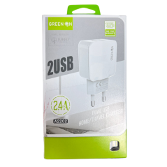 Adaptateur Secteur à Recharge Rapide - Double USB - 12W - Bl