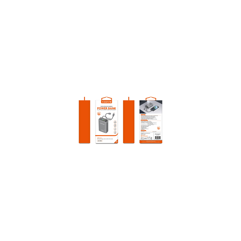 Power Bank Charge ultra rapide PD45W avec câble 20000mAh Xssive XSS-PB55