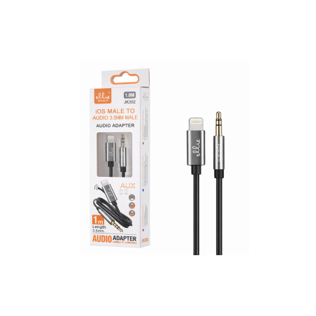 Câble Audio Jack 3.5mm vers iOS 1.0M - Ellietech - JK202 - Alimentatio