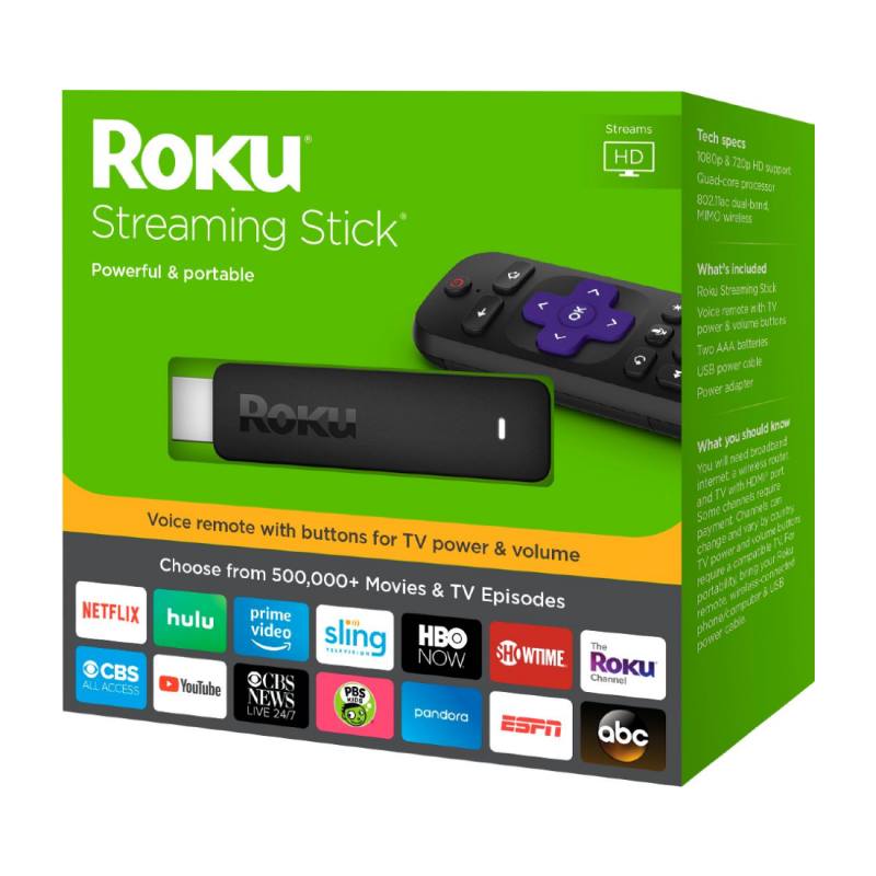 TV Stick Roku Streaming Stick avec télécommande Noir
