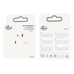 Écouteurs Stéréo USB-C Ellietech AT244 – Blanc - Audio Ref A3606 | Sma