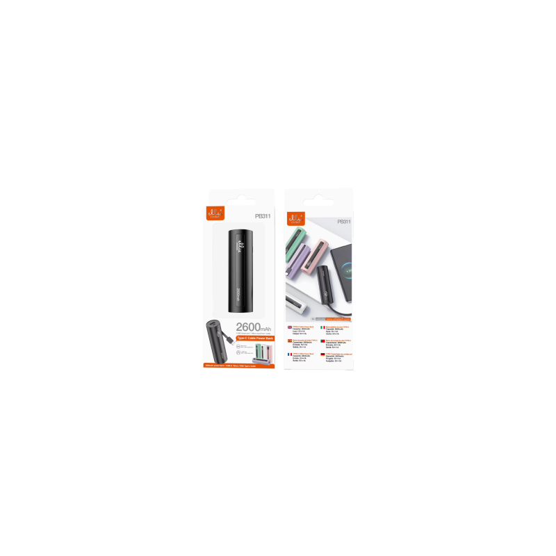 Power Bank 2600mAh avec câble Type-C - Ellietech - PB311