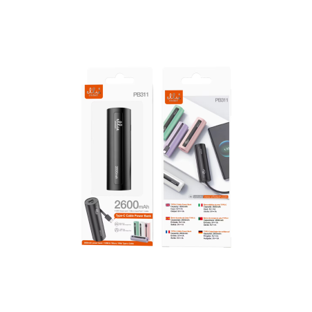 Power Bank 2600mAh avec câble Type-C - Ellietech - PB311 - Alimentatio