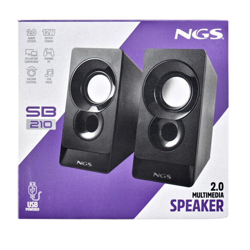 USB Multimedia Speaker NGS SB210 2.0 – Black