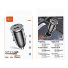 Chargeur Voiture Rapide 30W Duo USB-C Ellietech CR304 - Noir - Aliment