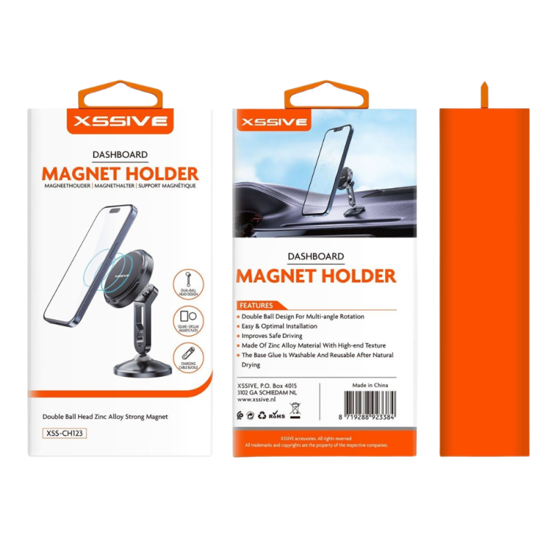 Support Voiture Magnétique Tableau de Bord Double Rotule Alliage de Zinc Aimant Puissant Xssive XSS-CH123