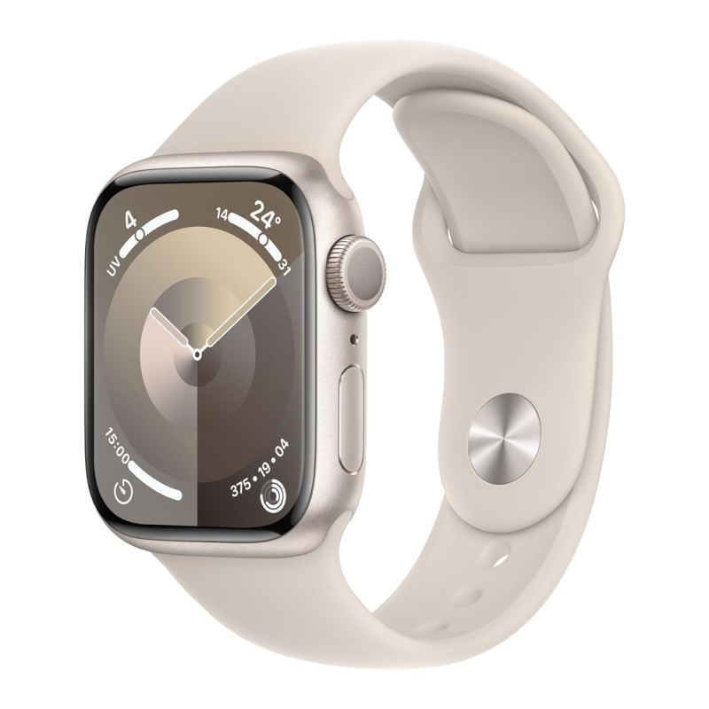 Montre Connectée Apple Watch Series 9 GPS 41mm Aluminium Blanc Bracelet Sport Blanc - Grade A - Avec Boîte et Chargeur