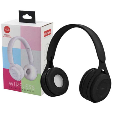 Casque Bluetooth Supra-Auriculaire Y08 - Noir - Audio Ref A1
