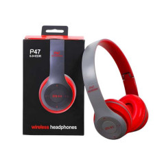 Casque Stéréo Bluetooth P47 - Rouge - Audio Ref A1736 | Smar