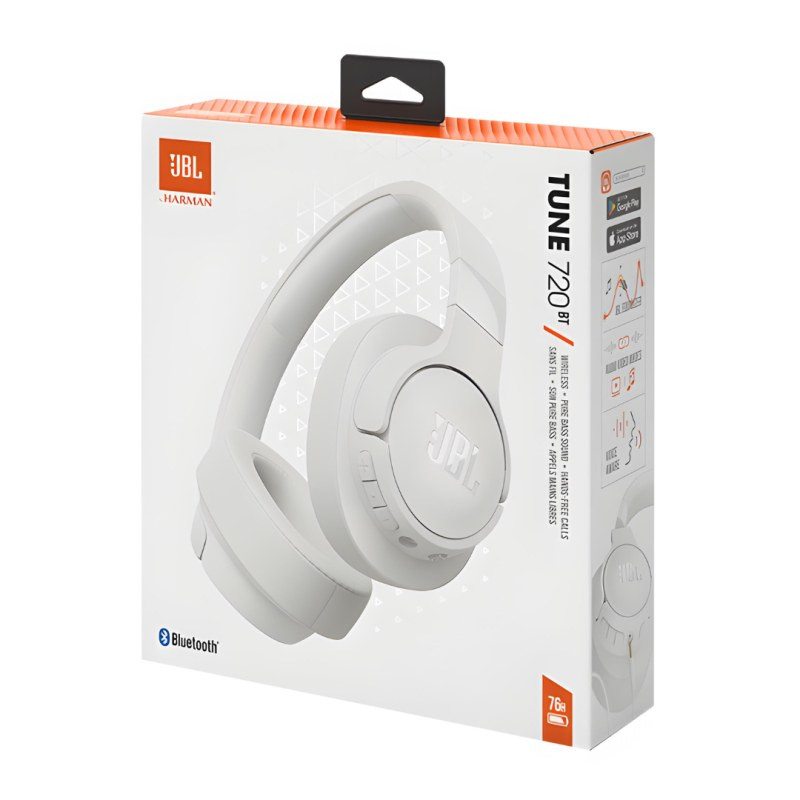 JBL Bluetooth Headphones Tune 720BT – White JBL Bluetooth Headphones Tune 720BT – White