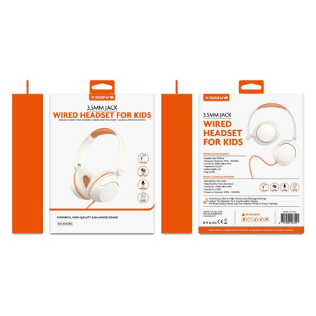 Kids Wired Headphones XSSIVE XSS-KH01BG – 3.5mm jack, White