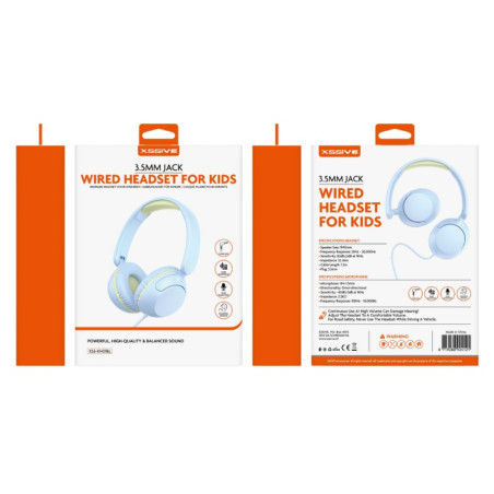 Kids Wired Headphones XSSIVE XSS-KH01BL – 3.5mm jack, Blue