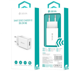 Chargeur V3 - Devia Smart Series - EU 10W 5V 2A 1USB - Blanc - Aliment