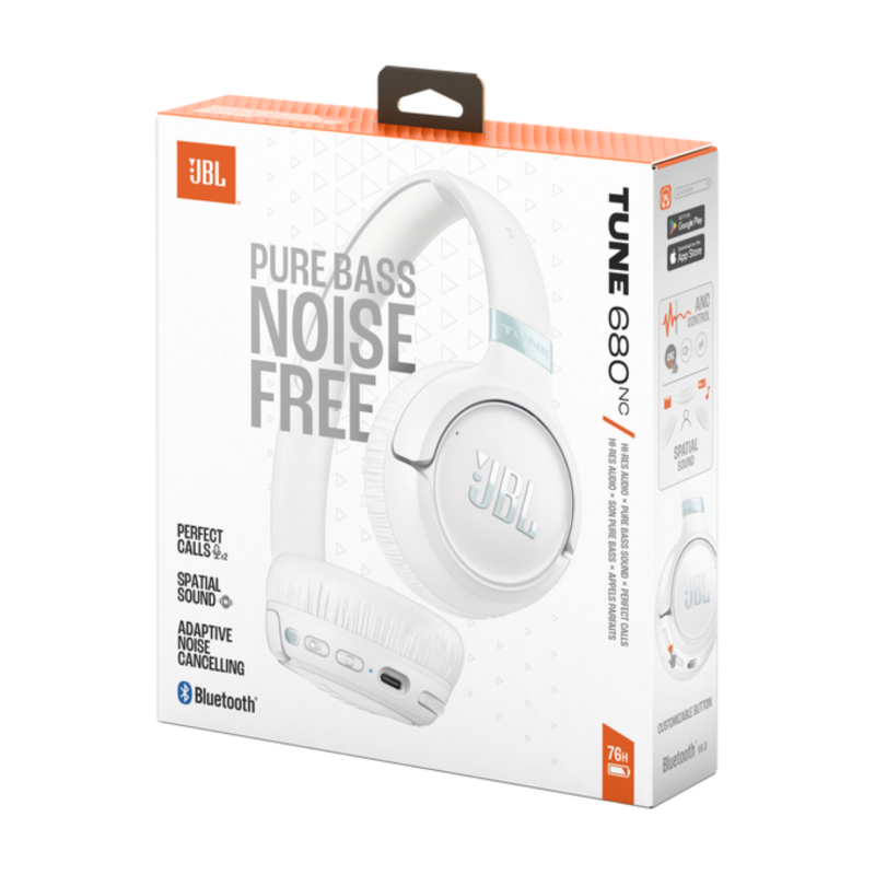 JBL Bluetooth Headphones Tune 680NC – White JBL Bluetooth Headphones Tune 680NC – White